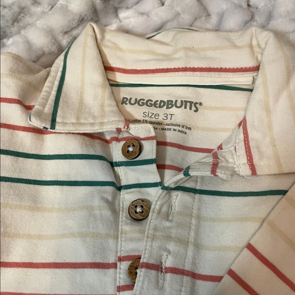 2 pcs Cat & Jack Jeans 4 & Multicolor Striped Top & Rugged Butt Shirt 3T Set